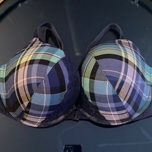 Victoria Secret Blue Plaid Push Up Bra